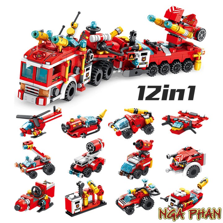 Siêu Xe Cứu Hỏa Siêu Cấp 557 Chi Tiết 12 Trong 1 Lego Panlos Đồ Chơi Xếp Hình Lắp Ráp