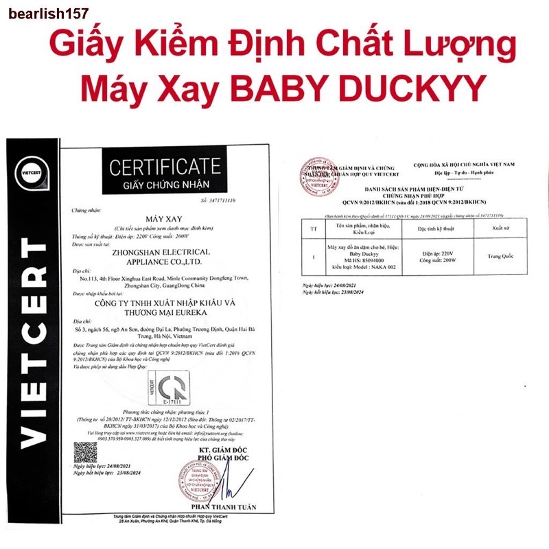 Máy xay ăn dặm đa năng Baby Duckyy 6 lưỡi chính hãng, bảo hành 12 tháng