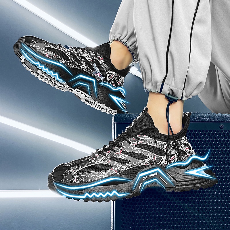 Giày Sneaker Nam Mùa Hè 2022 Mới Đế Dày Hấp Thụ Sốc Có Lưới