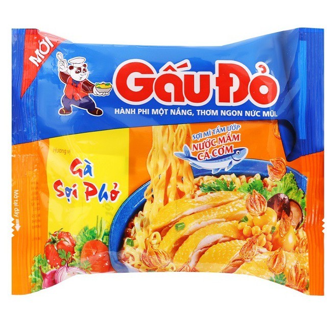 Mì ăn liền Gấu đỏ Tôm và Gà  - DATE MỚI