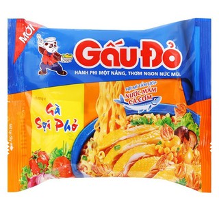 Mì ăn liền Gấu đỏ Tôm và Gà ( gói/64g ) - DATE MỚI