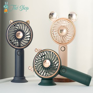 quạt mini cầm tay có đèn 3 tốc độ gió