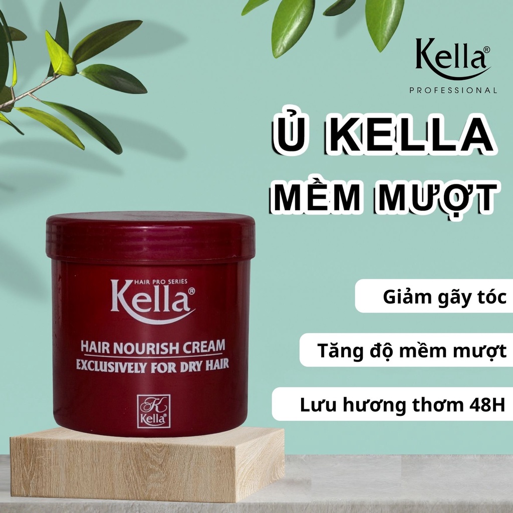 Dầu hấp tóc Kella mềm mượt phục hồi hư tổn do nắng bụi bẩn, tăng độ đàn hồi, giúp tóc chắc khỏe,giảm gãy rụng 500ml UT03