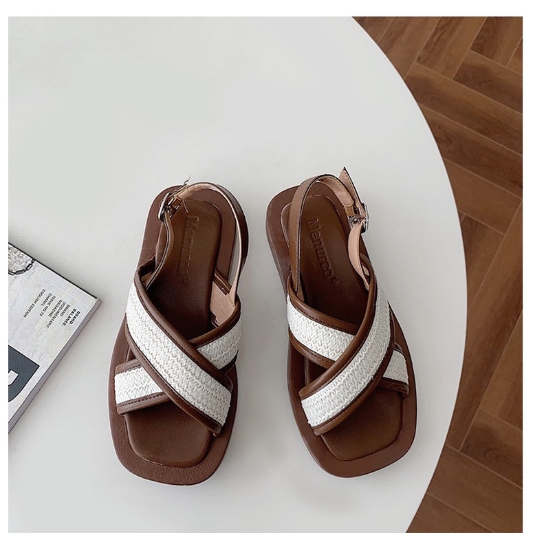 Dép sandal nữ chống trượt quai chéo, 3 màu thiết kế mới HSD225