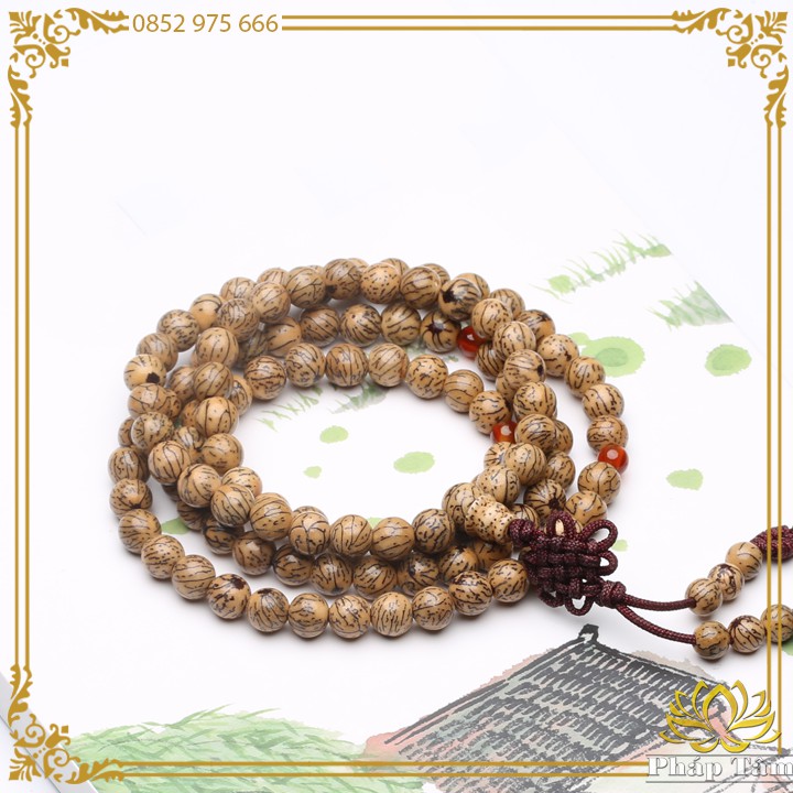 Chuỗi Vòng Tay 108 Hạt Bồ Đề Đài Loan Niệm Phật Dây Đồng Kết - Tâm Phong Thủy
