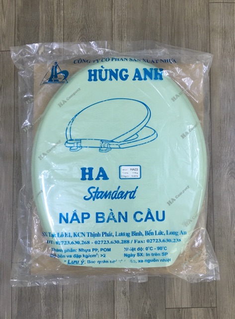 Nắp Bồn cầu HA-03 xanh ngọc Nhựa PLASTIC  Siêu bền