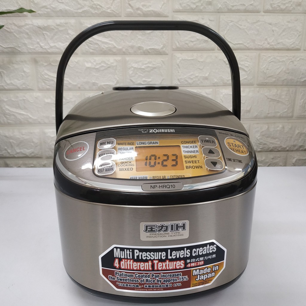 Nồi cơm áp suất cao tần điện tử Nhật Bản Zojirushi 1L-1.8L NP-HRQ10-XT/NP-HRQ18-XT, sản xuất tại Nhật, bảo hành 1 năm