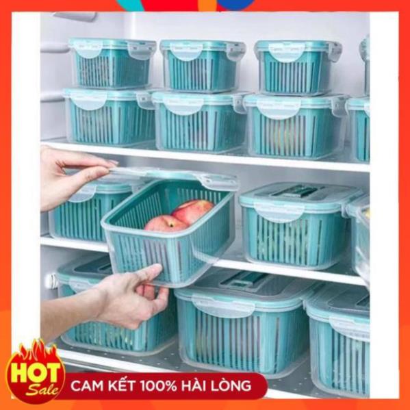 💠SET 5 HỘP ĐỰNG ĐỒ TỦ LẠNH ĐA NĂNG 2 LỚP CAO CẤP 👉 CÓ NẮP ĐẬY ĐỰNG THỰC PHẨM ( Màu Xanh Nhạt )🌿🌿🌿
