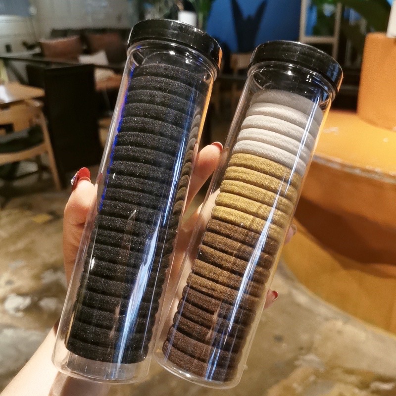 Chun cột tóc thun màu trà sữa siêu hott