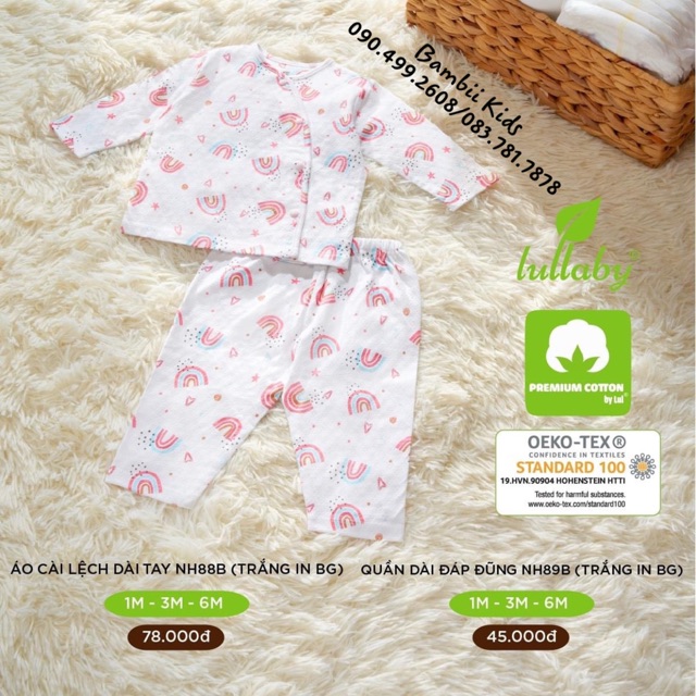 [LULLABY SALE] Bộ dài tay cài lệch Vải Thở thu đông Sơ Sinh / Bé Trai / Bé Gái