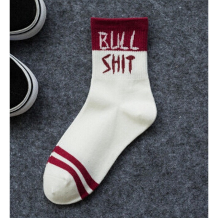 Đôi Vớ Bằng Vải Cotton Thoải Mái In Chữ Harajuku Sáng Tạo