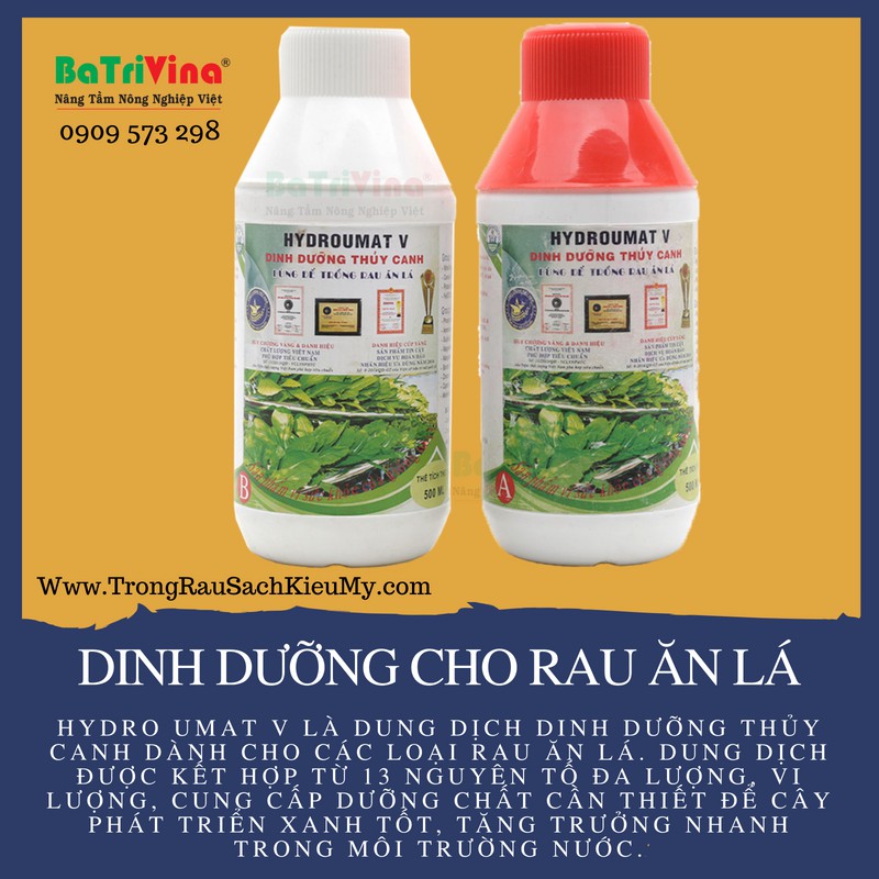 1 lít dinh dưỡng trồng rau thủy canh ăn lá Hydro Umat V chính hãng