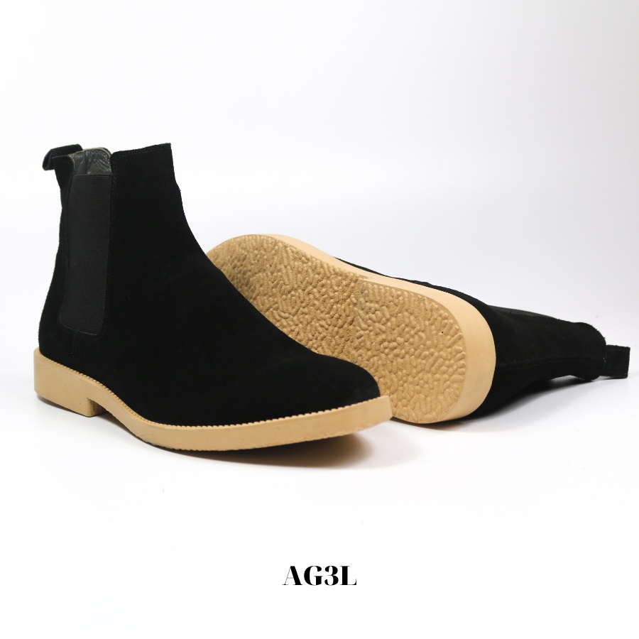 Giày Boots thời trang nam phong cách Chelsea boots chất liệu da lộn màu đen | BigBuy360 - bigbuy360.vn