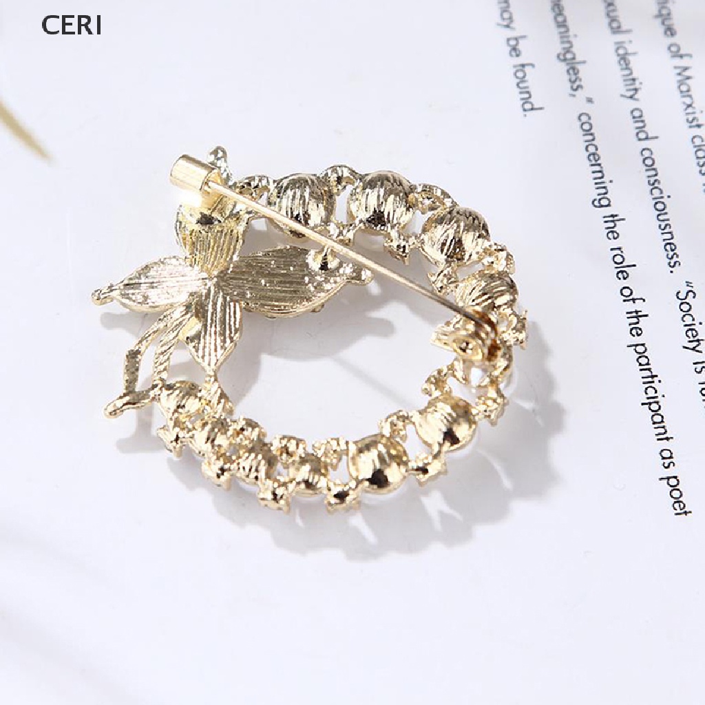 Ghim Cài Áo Hình Tròn Đính Đá &amp; Ngọc Trai Hình Bướm Thời Trang Cho Nữ