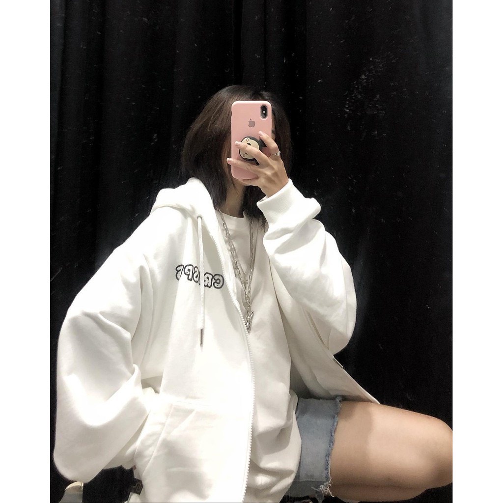 Áo khoác nỉ bông CRISPUS nam nữ khóa kéo  Áo hoodie vải nỉ cotton liền mũ 2 lớp dày dặn phong cách unisex GUU