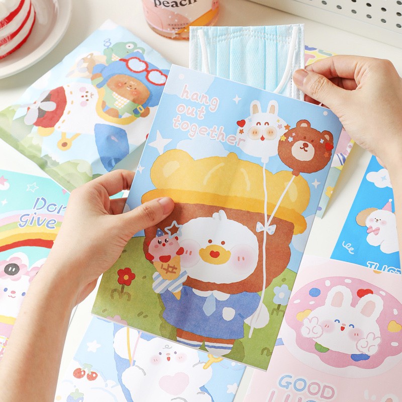 Túi Giấy Mini Đựng Quà Scrunchies Bánh Kẹo Size 15x21cm Dễ Thương Túi Kraft Gói Hàng Son Caro Cute Giá Rẻ Xinh