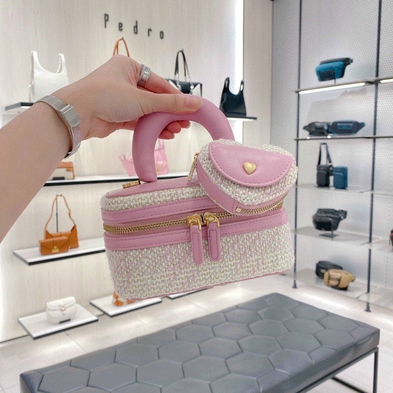 PEDRO - Túi đeo chéo dạng hộp phối zip hàng xuất dư