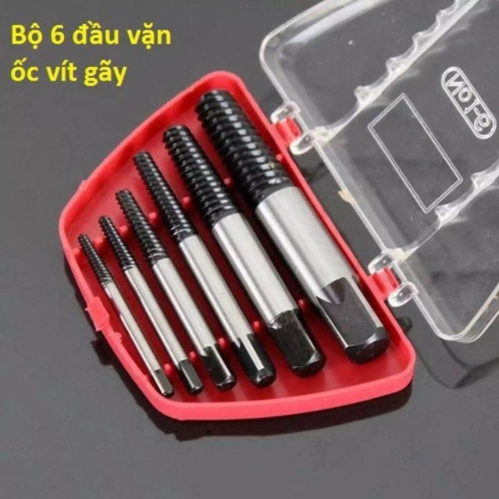 Bộ 6 đầu lấy vít gãy từ 3-22mm. Dụng cụ tháo ống nước gãy đa năng tiện dụng