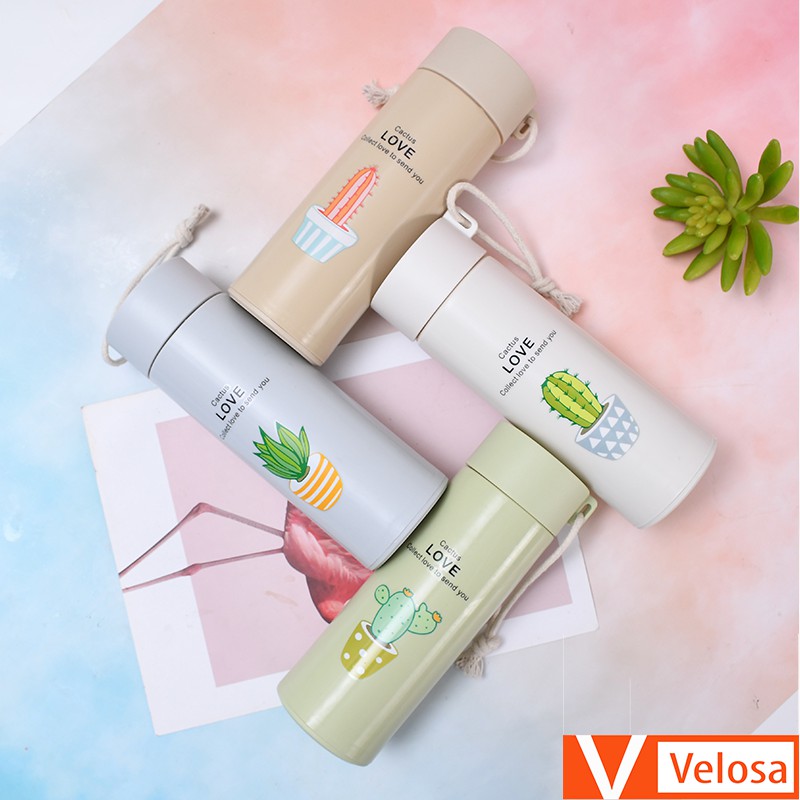 Bình nước in hình xương rồng nhiều màu 400ml Cute - Velosa | BigBuy360 - bigbuy360.vn