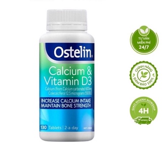 Bổ sung canxi và vitamin D cho bà bầu Ostelin Vitamin D 130 viên