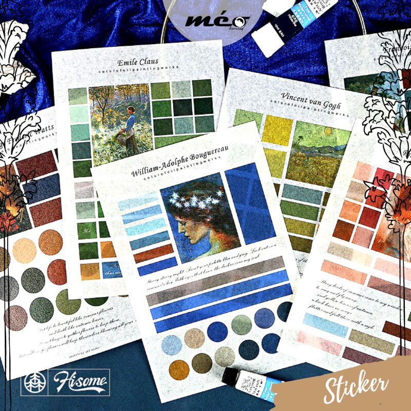 STICKER bộ tranh cổ điển trang trí sổ tay, vật dụng Vintage