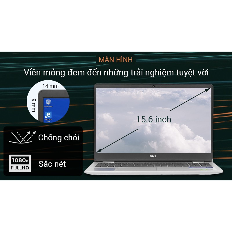 Laptop Dell Inspiron 5593 N5I5513W Core i5-1035G1/8GB/256GB/2GB MX230/15.6 FHD/Win10/Sliver