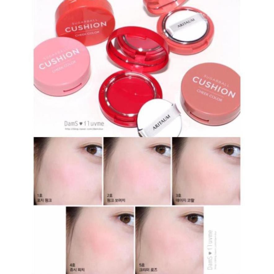 Má hồng dạng kem ARITAUM SUGARBALL CUSHION CHEEK COLOR