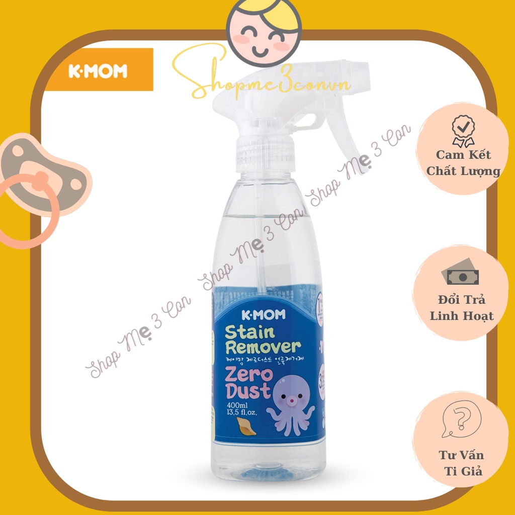 Nước Tẩy Vết Bẩn Quần Áo An Toàn Cho Bé Zero Dust K-Mom Hàn Quốc ( 400 ML )