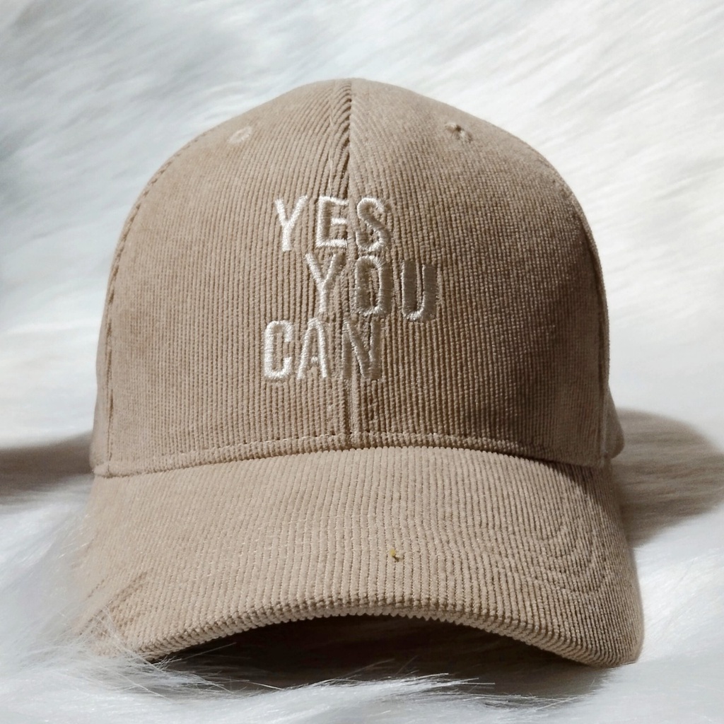 Mũ lưỡi trai, nón kết cao cấp nam nữ đẹp thêu chữ Yes you can phong cách Ulzzang unisex mã số K01