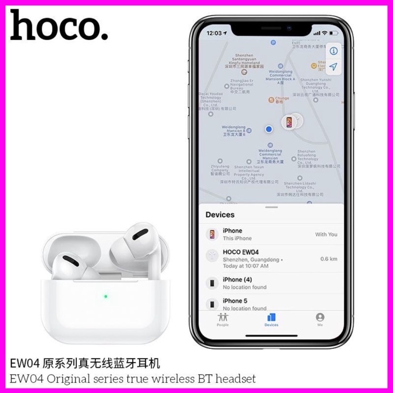 Tai Nghe Bluetooth Chính Hãng Hoco EW04. Chống ồn,Cảm Biến,Định vị, Đổi Tên.Dùng Cho IOS và Androi bảo hành 1 năm