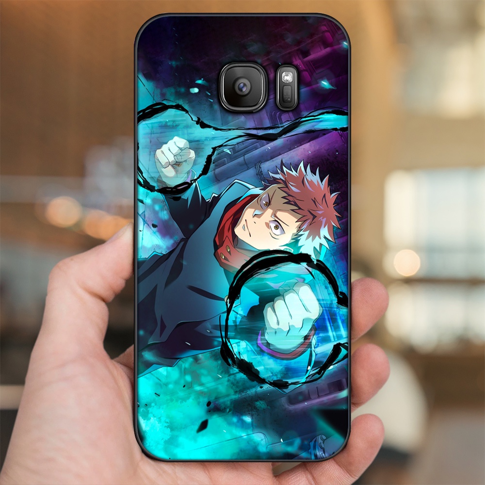 Ốp lưng Samsung S6, S6 Edge, S6 Edge Plus, S7, S7 Edge viền đen in hình Yuji Jujutsu Kaisen