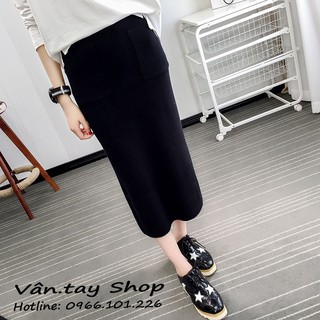 Chân váy len dệt kim