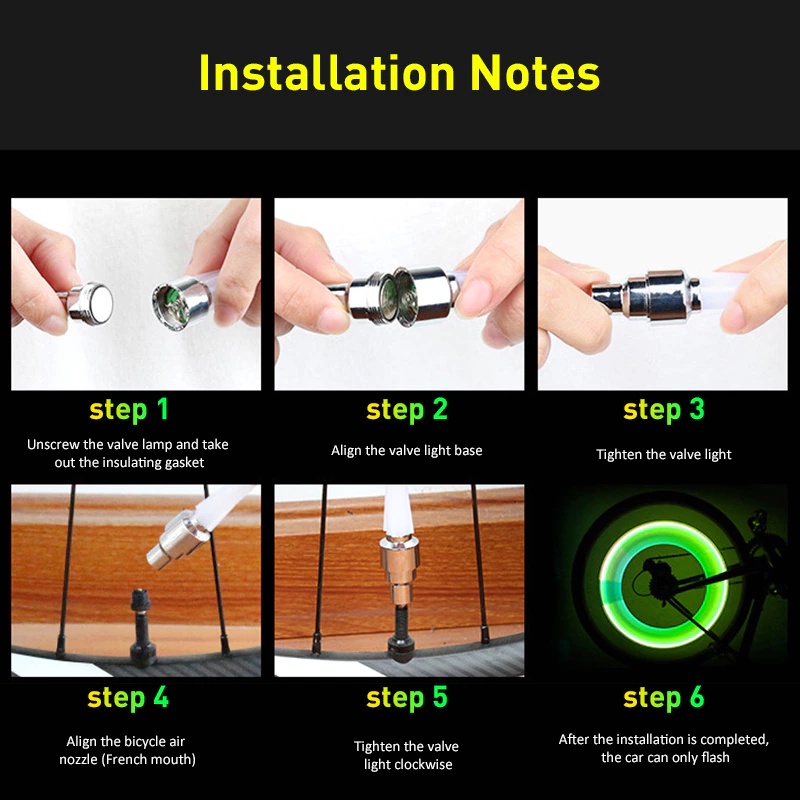 Đèn LED gắn van bánh xe đạp và xe máy, ô tô