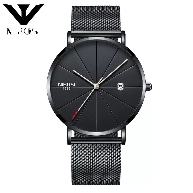 Đồng hồ nam NIBOSI 1985 V2 dây thép lưới cao cấp, sang trọng