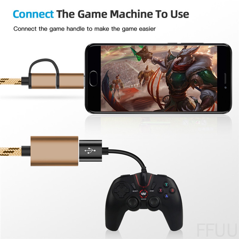 Cáp chuyển đổi OTG 2 trong 1 từ Type-C sang USB 3.0 FF86