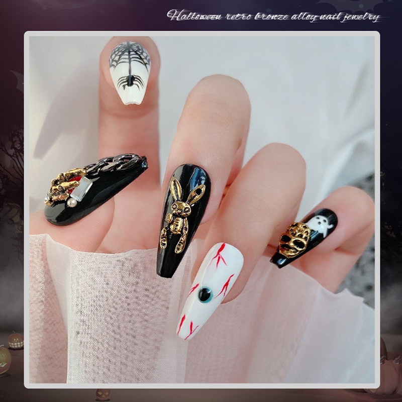 Set 20 / 50 Phụ Kiện Trang Trí Móng Tay 3D Chủ Đề Halloween