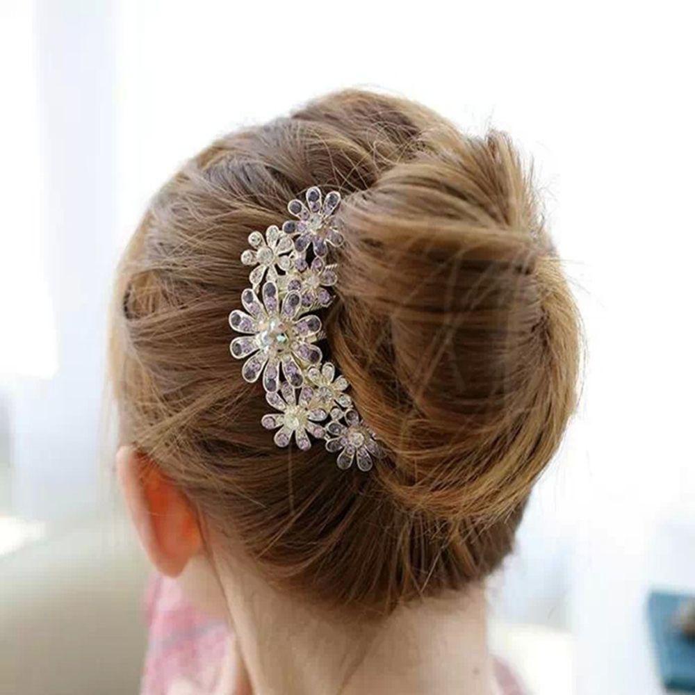 Lược Cài Tóc Đính Kim Cương Nhân Tạo Kiểu Dáng Mới MIHAN1|Hoa