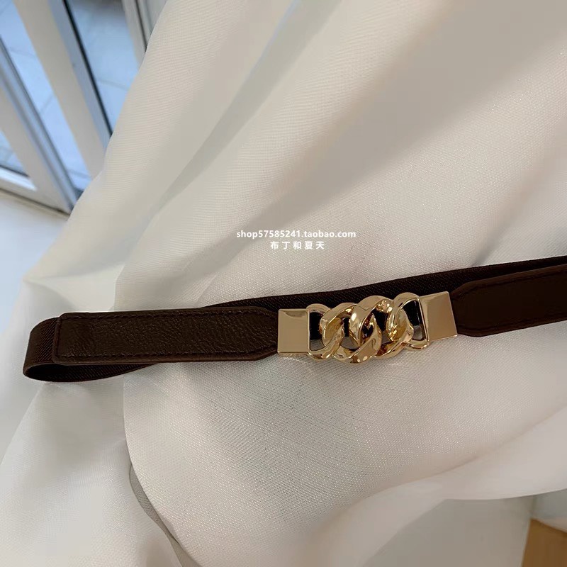 Thắt eo khóa kim loại co giãn thời trang sang trọng