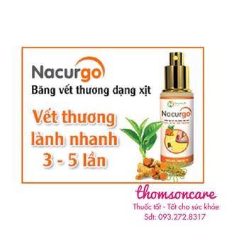 Nacurgo dạng Xịt băng vết thương, tránh nhiễm trùng