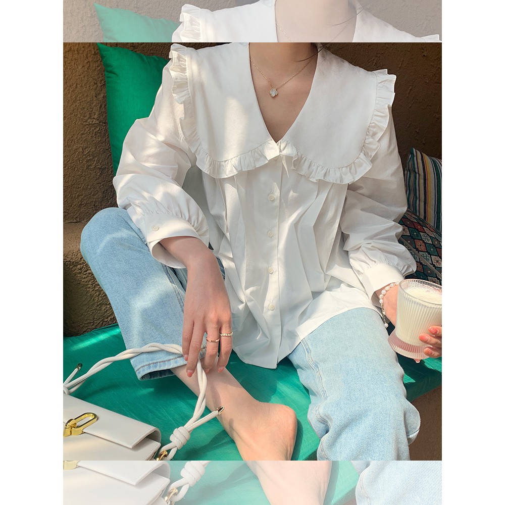 [Mã FAMAYWA giảm 10K đơn 50K] Áo sơ mi nữ bánh bèo tay dài tiểu thư | BigBuy360 - bigbuy360.vn