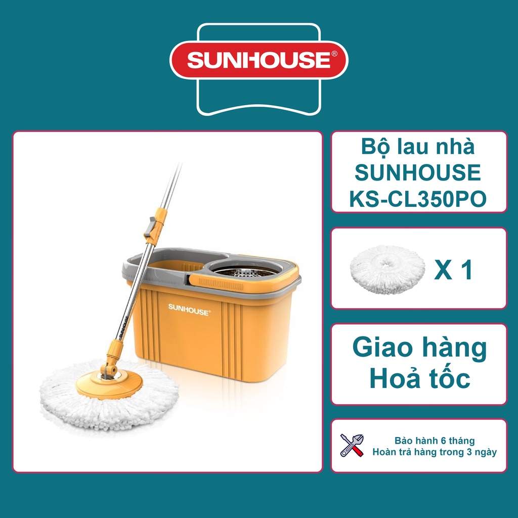 Bộ lau nhà SUNHOUSE KS-CL350PO - Hàng chính hãng ( Bảo hành 6 tháng )