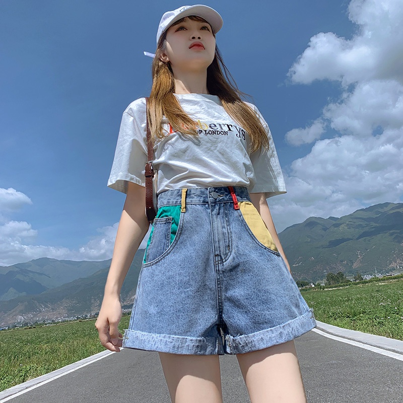 Quần Short Jeans Lưng Cao Phong Cách Retro Cho Nữ Size Xs S M L Xl 2xl