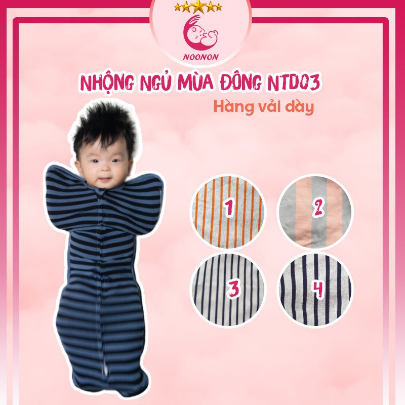 Nhộng Chũn 𝑭𝑹𝑬𝑬𝑺𝑯𝑰𝑷 Nhộng NOONON Thu Đông Giúp Bé Ngủ Ngon - Quấn Em Bé Từ 2 Tháng Tới 6 Tháng - Mã NTD02