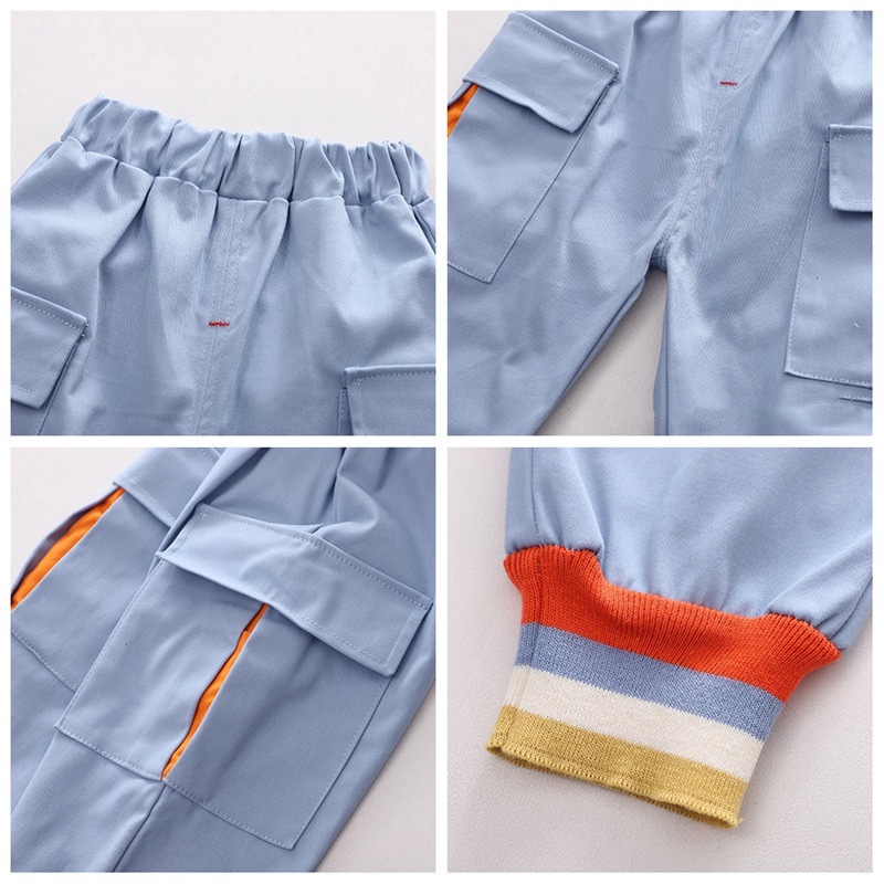 Bộ Áo Thun Polo Dài Tay Kẻ Sọc Nhiều Màu + Quần Dài In Hình Phi Hành Gia Dễ Thương Cho Bé Trai 1-5 Tuổi