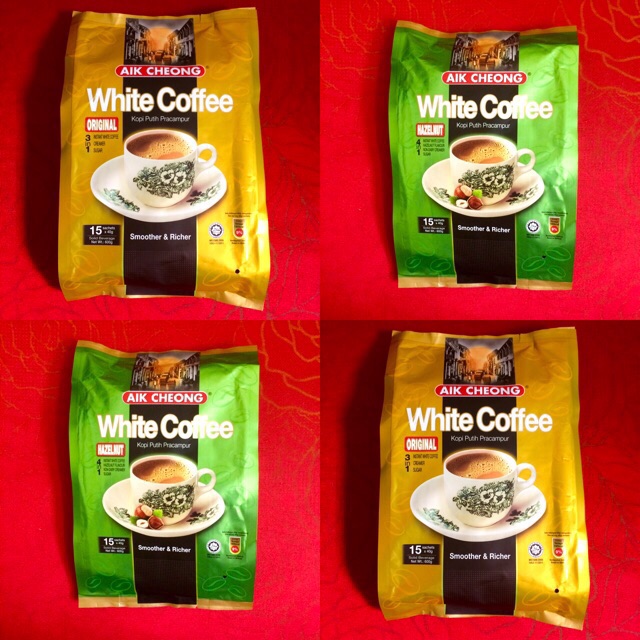 Cà phê trắng White Coffee Aik Cheong Original/Hazelnut 600g