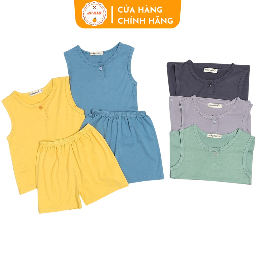 Bộ quần áo ba lỗ 1 cúc Minky Mom cho bé trai bé gái, Chất thun lạnh cao cấp siêu mềm siêu mịn