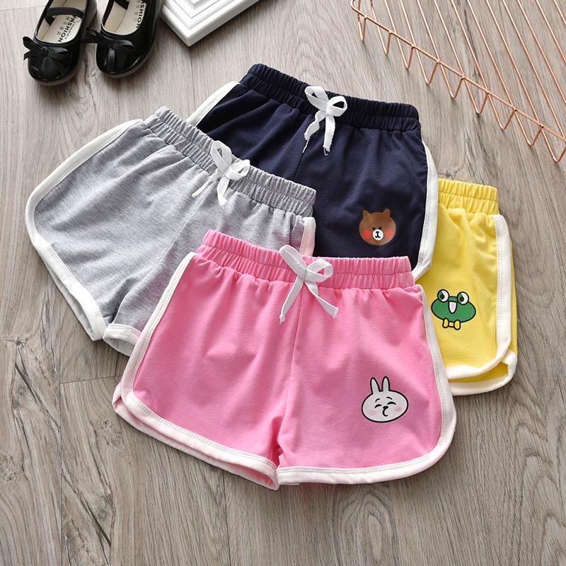 Quần Short Thể Thao Chất Liệu Cotton Mềm Mại In Họa Tiết Hoạt Hình Thời Trang Mùa Hè Cho Bé Gái 2 -
