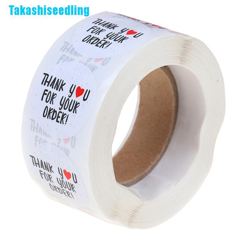 Cuộn 500 miếng dán trang trí in chữ Thank You For Your Order