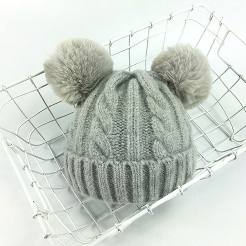 Nón Đan Len Dày Dặn Màu Sắc Ngọt Ngào Thời Trang Mùa Đông Cho Bé