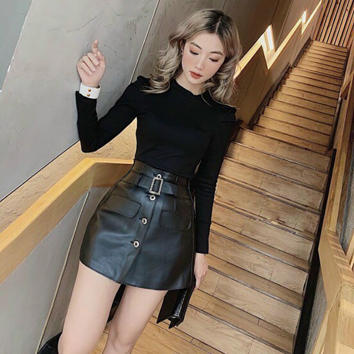 Áo croptop ❄ FREESHIP ❄ Áo thun nữ tay dài vai phồng thời trang XIXO ATN0029